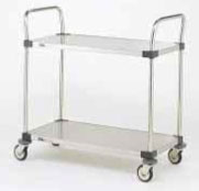 Cart, Stainless Steel, 2 Solid Shelf Metro